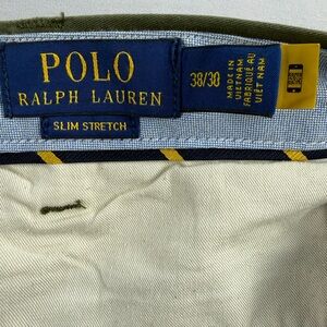 Ralph Lauren Olive Chinos with Blue Polo Logo